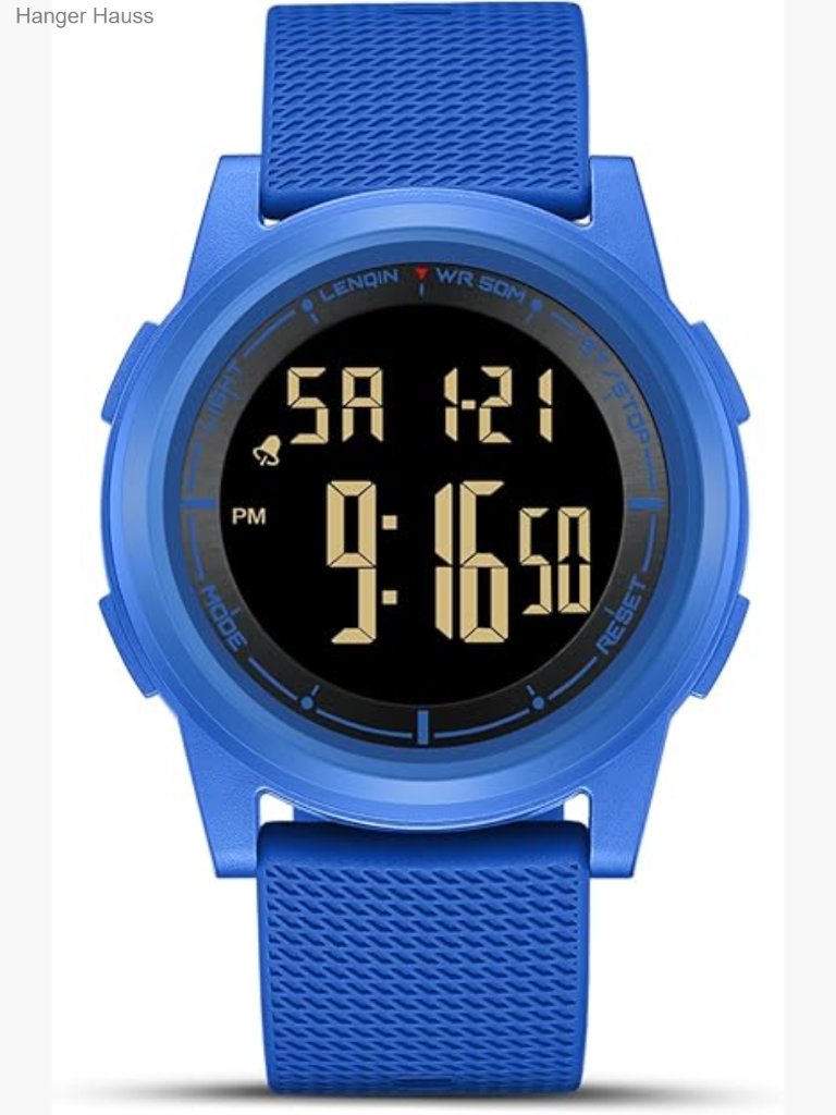 Mens Ultra Thin Digital Watch Waterproof Stopwatch Alarm Date